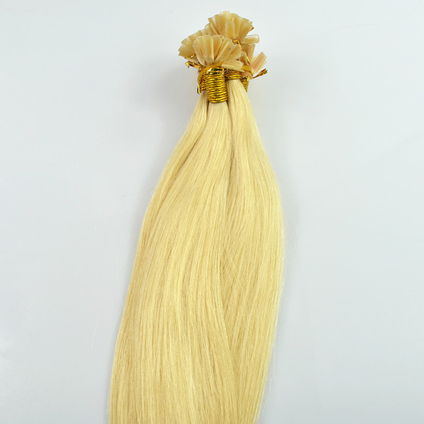 #613 Bleach Blonde brazilian straight hair 100g 100s pre bonded keratin stick tip human hair