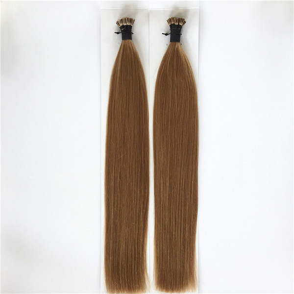 ELIBESS HAIR- I Tip Human Hairs 1g/s 100s/lot Color #1 #2 #4 #6 #8 #18 Stick Tip Human Hair Extensions