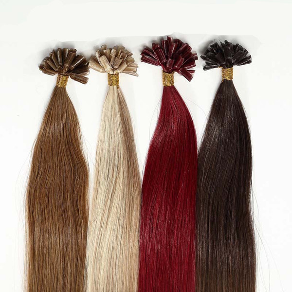 ELIBESS HAIR Keratin U Tip Extensions 14''-26'' 0.8g/pcs 200s/lot Remy Brazilian Human Hair Straight hot fusion cold fusion