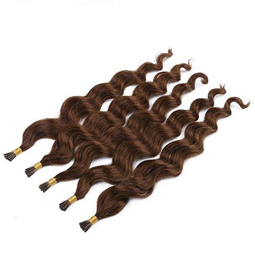 18''-24'' 1g/strand nice color body wave i tip hair extensions 100s #04 color 100% remy human fusion hair