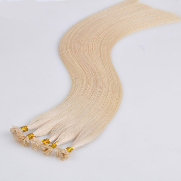 ELIBESS hair Flat Tip Human Hair Extension 1g/strand 100 Strands/set 14inch to 24inch Straight Wave Pre-bonded Hair Extension