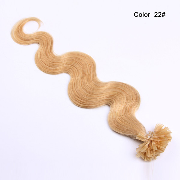 Body Wave 100% Remy Nail Tip Human Hair Extensions 1g/strands 100 strands/lot Human Hairs