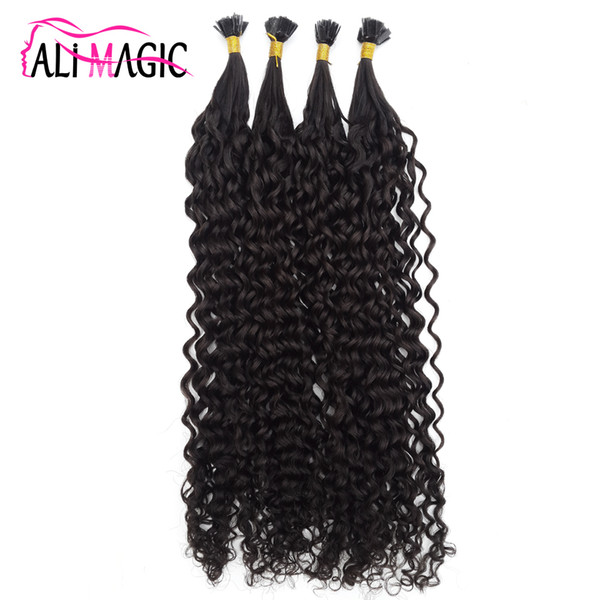 Pre Bond Fusion Hair Extension Keratin Tip Curly Hair Extension 100% Remy Human Hair 12-24inch Factory Outlet Cheap