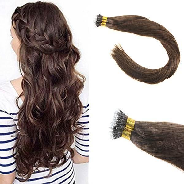 Hot selling high quality cheap price Nano Ring Hair Extensions #4 Virgin Brazilian Human remy Hair