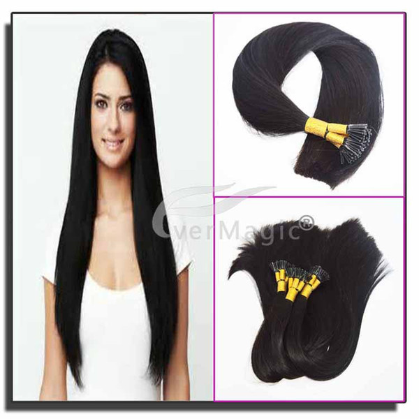 Human Hair I tip Extensions 1B# I Tip Fusion Prebonded Hair Extensions Stick Keratin I Tip Hair 100g