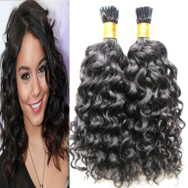 100g Brazilian Water Wave I Tip Human Hair Extensions Keratin Bond Human Pre Bonded Fusion Hair 100PCS