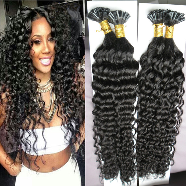 U Tip Hair Extensions curly 200G 100% Machine Made Remy Human Hair Extensions deep curly On Capsule Real Human Hair