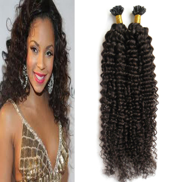 100pcs Brazilian Kinky Curly keratin tip Human hair extension 1g/s Curly Keratin U Tip Hair Extensions 100g remy fusion hair extensions