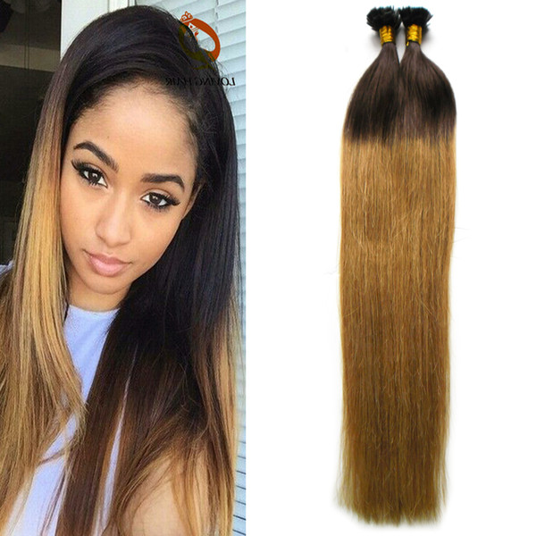 Ombre 1B 27 Blonde Pre Bonded 1G Each Strands Human Remy Hair 100S fusion hair extensions 100g Keratin F Tip Brazilian Hair