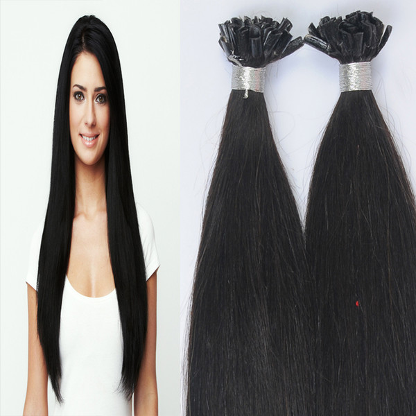 Brazilian Straigh Hair Remy Keratin Fusion Hair Human Extension 100s Black Keratine U Tip Hair Extension 100g