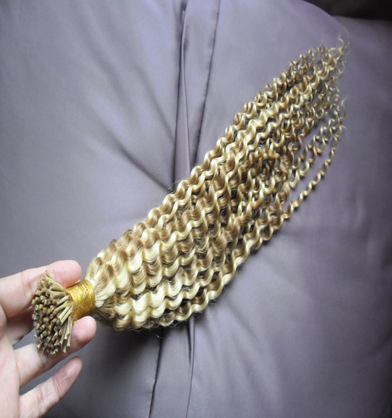 100g Kinky Curly i tip hair extension human hair 18