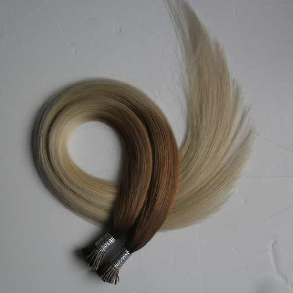 T8/613 Two Tone Straight Ombre Remy Hair I Tip Keratin Human Hair Extensions 100G Capsule Fusion Hair