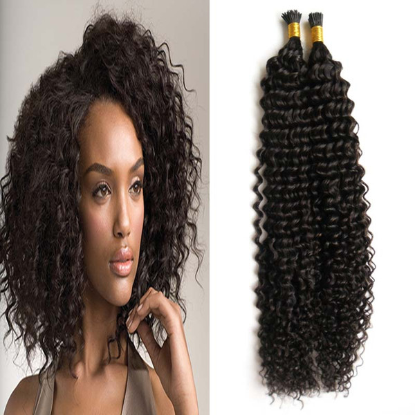 Keratin hair i tip hair extensions capsules Natural Color brazilian kinky curly hair keratine cheveux tips 100g 1g/strand 100s