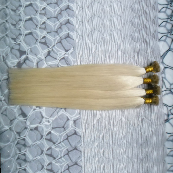 Human Hair Nail Flat-Tip Hair Extensions 613 Bleach Blond 200g Pre Bonded Capsules Hair Extension