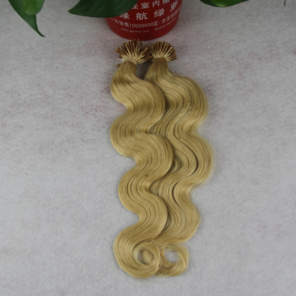 Blonde Brazilian Body Wave hair 1g/strand Nail I Tip Pre-Bonded Keratin Remy Natural Human Hair Extensions 100strands 100% Human Hair