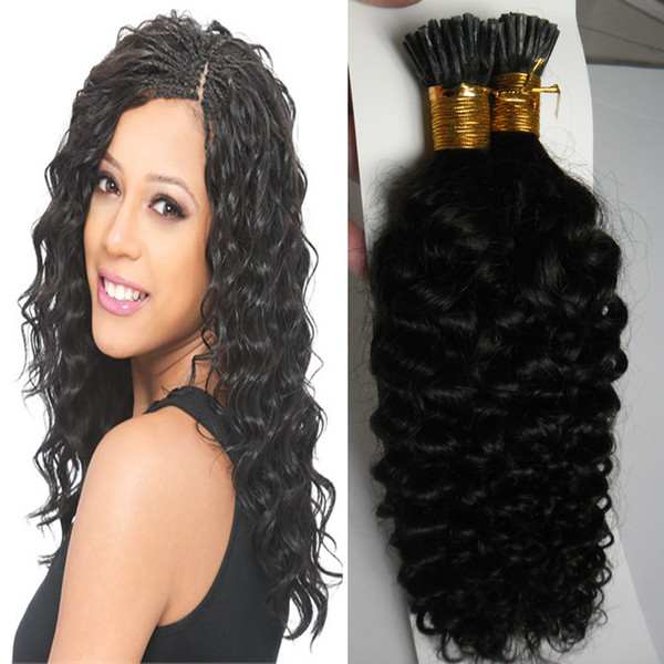 I T ip Hair Extensions 200g kinky curly fusion hair extensions 200s pre bonded hair extensions curly