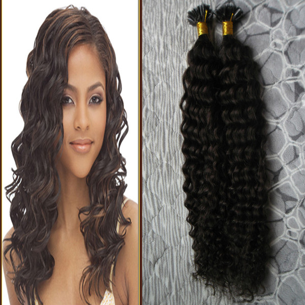 Curly U Tip Hair Extensions 100s Natural Color 100G Keratin Fusion Made Remy Human Hair