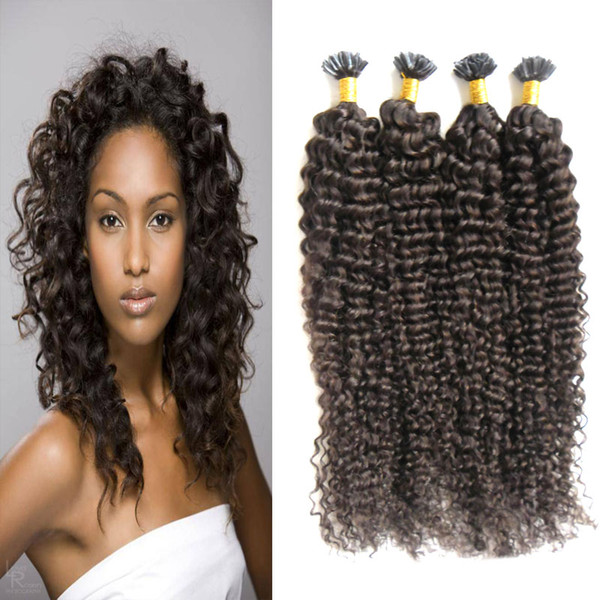 Malaysian curly hair human U tip hair extensions 200g Pre Bonded Brazilian Human Fusion Keratin Natural Hair Extensions