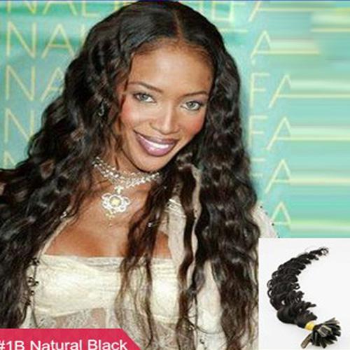 100s Brazilian Deep Wave Hair Remy Human Fusion Keratin Hair Nail U Tip Pre Bonded Capsules Hair Extension