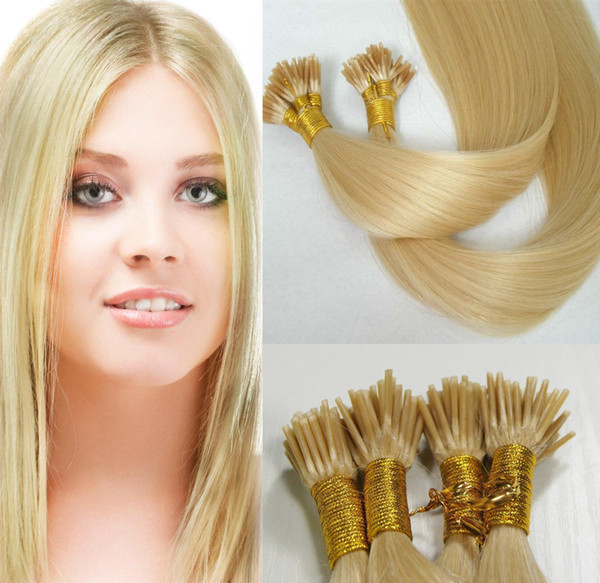 Blonde Brazilian Hair Straight human hair extensions I Tip keratin bond hair 1g/strand 100s 100g