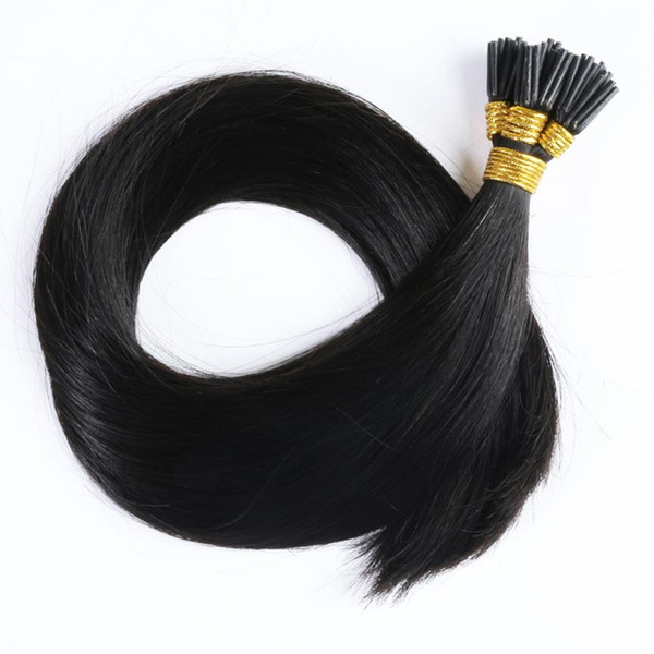 Stick I Tip Human Hair Dark Color Brown Color 12-24inch Malaysian Straight Keratin Hair Extensions 1g s 300g Lot Hair, Free DHL