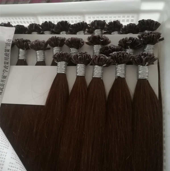 Elibess Brand// 100% Human Hair U Tip Remy Hair Extension 16inch-24inch 0.8g/s 200s&160g Color2# Indian Straight Nail Hair, free DHL
