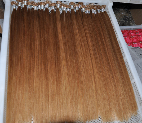 Blonde Color 27# U tip in hair extensions brazilian Straight human keratin remy hair u tips 1g/s & 200s/Lot pre bonded human hair extensions