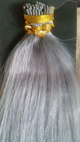 Straight Brazilian Hair #Grey Color I Tip Hair Extensions 100% Remy Human hair 