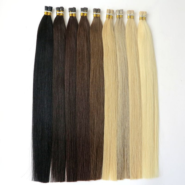 Lasting 2years Brazilian Hair Keratin I Tip Hair Full Cuticle Remy Indan Peruvian Malaysian Pre-bonded Human Hair Extensions