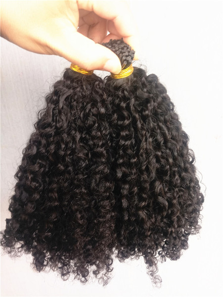 New Arrive Brazilian Human Kinky Curly Pre-bonded Hair Extensions Natral Black Color 1g/pc 100g one bundle