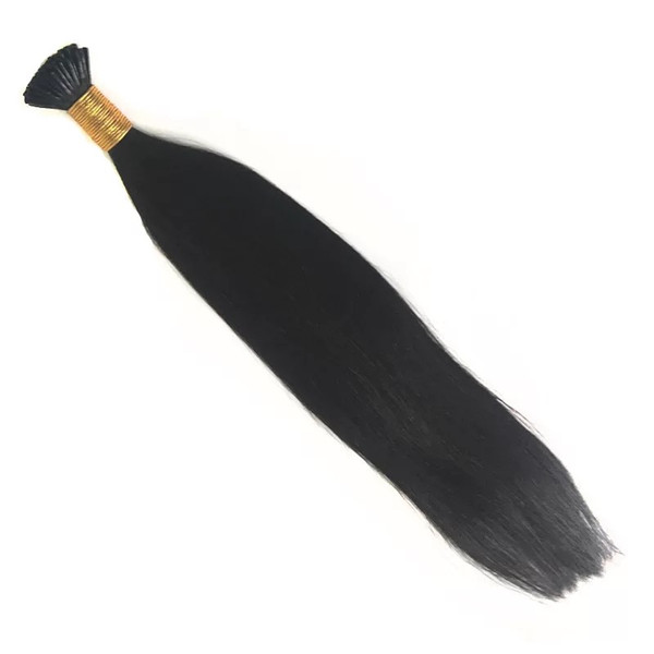 LEDON I Tip Hair Extensions, Natural Straight, ST, Color 1B, Natural Black, 1g/strand,100g/set, Grade 3, 100% Remy Human Hair