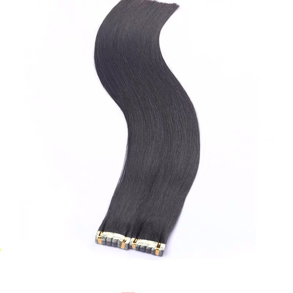 LEDON Tape Hair Extensions, Straight ST, Color 1B, Natural Black, 100g/set, Grade 3, 100% Remy Human Hair Extensions, 1set