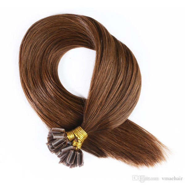 Straight Nail U Tip Keratin Human Fusion Hair 100% Human Hair Extensions 0.5g/strand 100 strands/lot 1B# 613# 4# 18-30 Inch