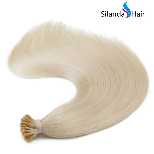 Silanda Hair Remy Hair Extension I Tip Stick Tip Keratin Bonded Human Hair Extensions 20 Inch 1g/s 50 strands/pack 