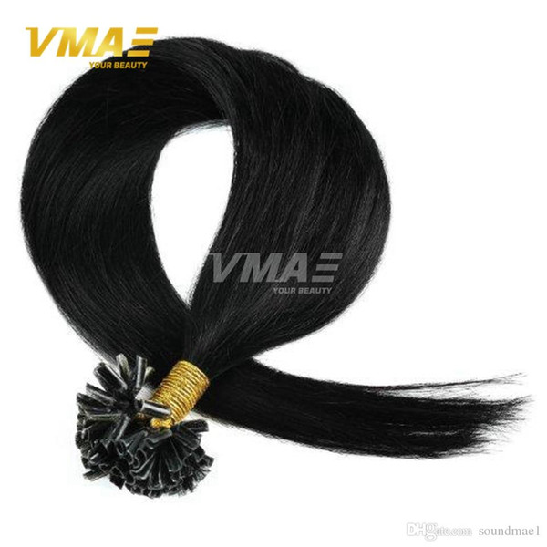 Straight Brazilian Virgin Hair U-tip hair extensions All Colors 1g/strand 100g Cheap Remy Keratin Nail Pre bonded hair