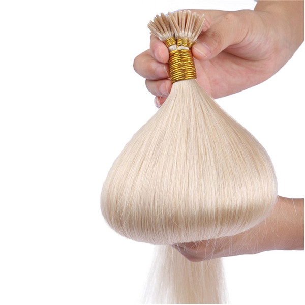 Mongolian Straight I Tip Hair Extensions Mongolian Human Pre bonded Hair Extensions 100 strands 100g G-EASY