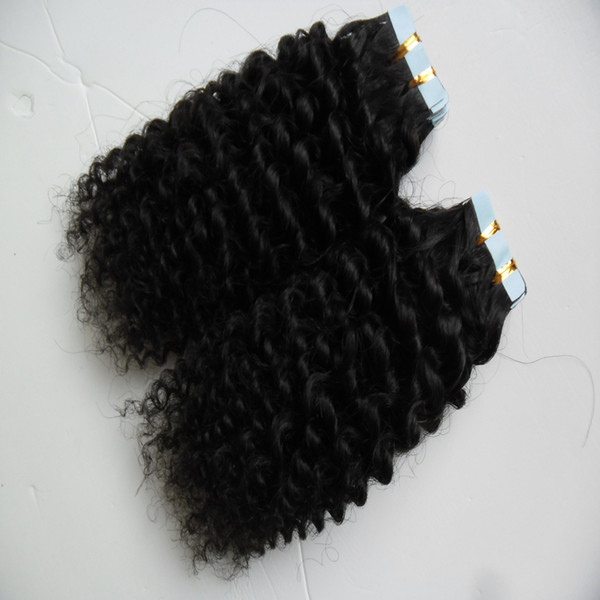 40pcs skin weft tape hair extensions afro kinky curly 100g Human Tape in kinky curly human hair extensions