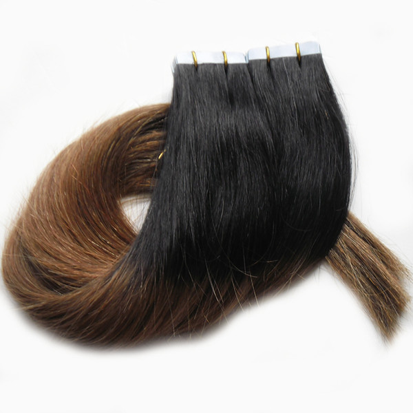 T1B/8 Machine Made Remy Tape Hair 100% Human Hair Extensions 100g 40pcs/pac Tape In Human Hair Extensions 10-24 Inch