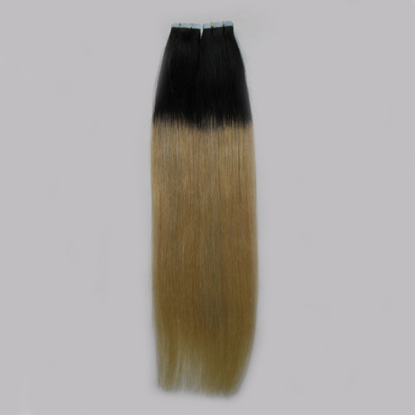 Ombre Tape in Hair Extensions Color 1B Fading to 613 Tape Hair 100g 40pcs/pac Tape In Human Hair Extensions 10-24 Inch