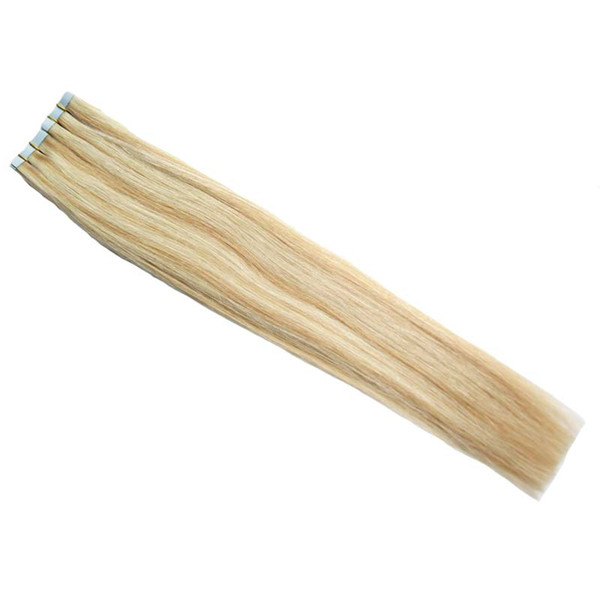 P27/613 100g Tape In Remy Human Hair Extensions Double Drawn Hair Straight Invisible Skin Weft PU Tape On Hair Extensions