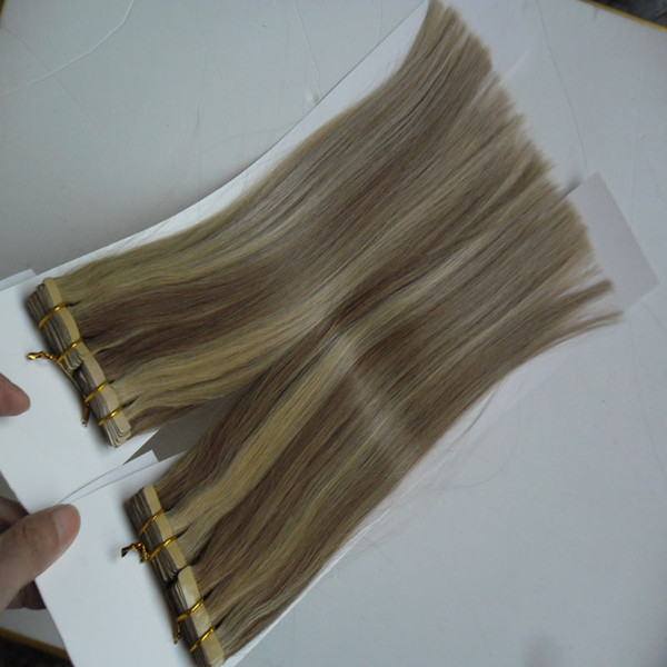 Tape In Human Hair Extensions Straight Tape Extensions 80pcs Apply Tape Adhesive Skin Weft Hair