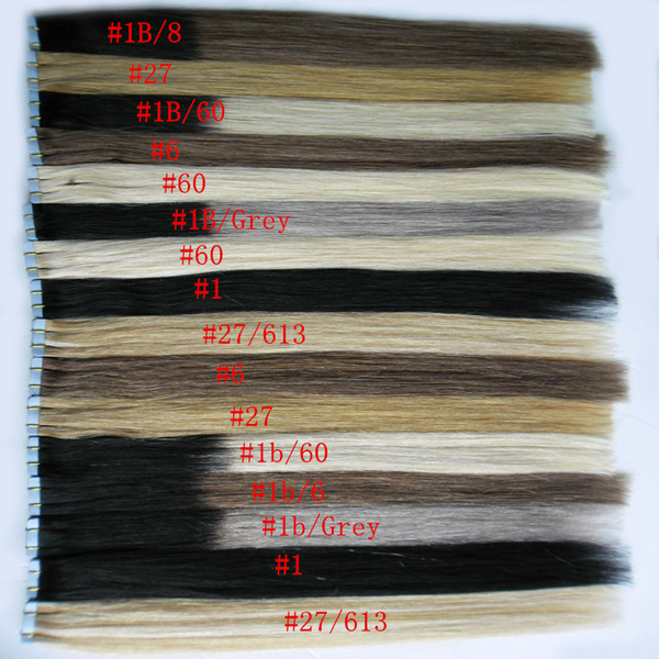 Tape In Human Hair Extensions 10-24 Inch Tape In Hair Ombre Blonde Color Tape In None Remy Human Hair Adhesive Extension 40pcs