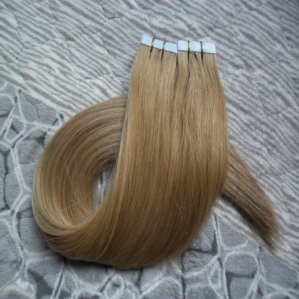 Tape In Human Hair Extensions 10-24 Inch Straight Tape In Hair Skin Weft brazilian virgin hair honey blonde Salon Style 40pcs