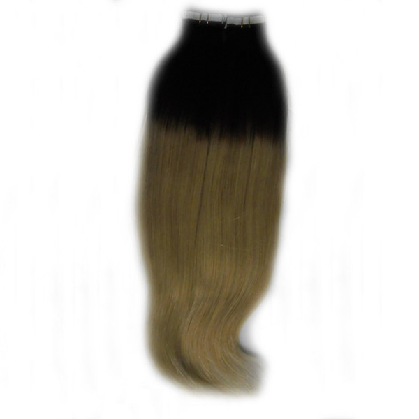 Tape In Human Hair Extensions 40pcs Double Drawn Straight Skin Weft Adhesive Hair None Remy ape on Extensions Black and Blonde