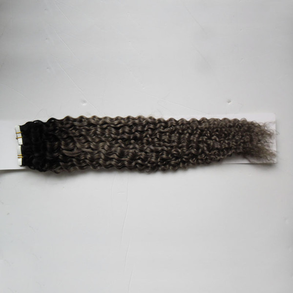 unprocessed brazilian curly virgin hair 40 pcs Machine Made Remy Hair On Adhesives Tape PU Skin Weft Invisible 100g