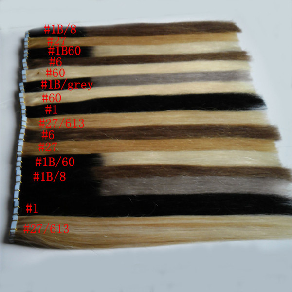 Tape In Hair Extensions Skin weft Real Natural Human Hair 40 pieces Blonde brazilian Virgin Straight Ombre Virgin Remy Hair 100g