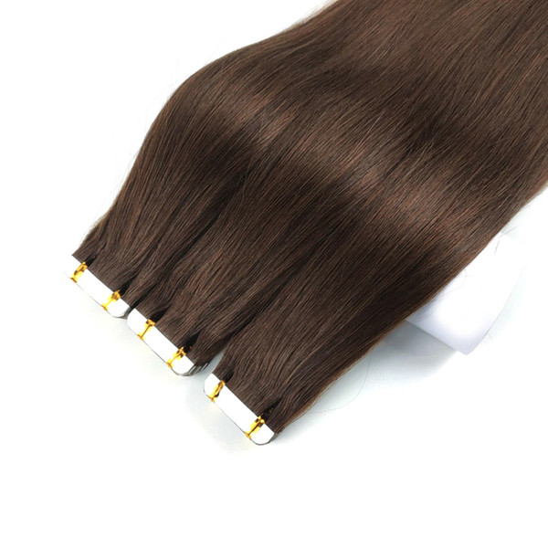 Tape In 100% Remy Human Hair Extensions 18 - 24 inch Straight PU Skin Weft Hair Extensions Multi Colors Remy Hair For Fashion Women