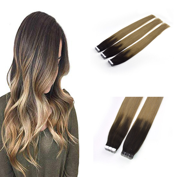 Hair Factory Wholesale 100% Remy European Human Curly Hair Cheap Invisible Tape In Human Hair Extensions Skin Weft Color Double Drawn