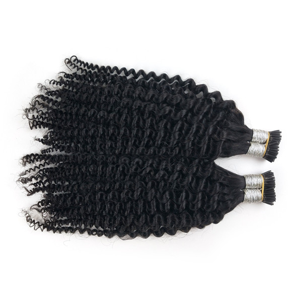 100% Human Hair Virgin Afro Kinky I Tip Hair Extension,I-Tip Human Hair Extensions 14