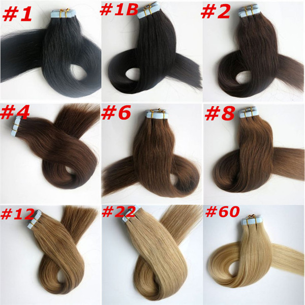 100g 40pcs/50pcs Glue Skin Weft Tape in Hair Extensions 18 20 22 24inch brazilian indian human hair Extensions